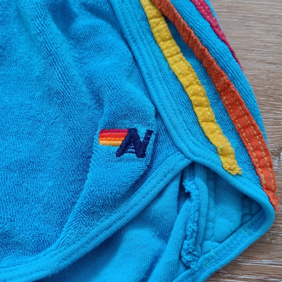 Aviator Nation 5 Stripe Terrycloth Sweatshorts Size Large - Picture 2 of 4